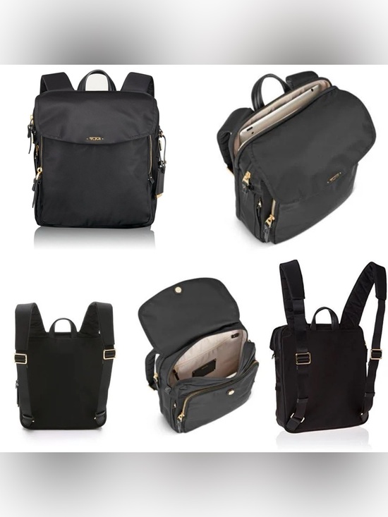 TUMI Voyageur Leeds Small Medium Black Gold Backpack NWOT $620 main image 5